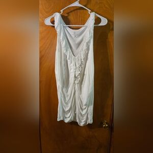New York and Company white ruffle tank top XL